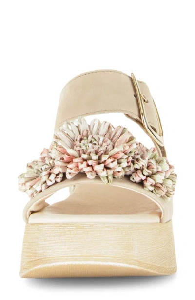 Gabor Raffia Appliqué Platform Sandal In Brown