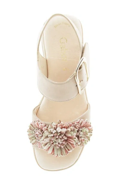Gabor Raffia Appliqué Platform Sandal In Brown