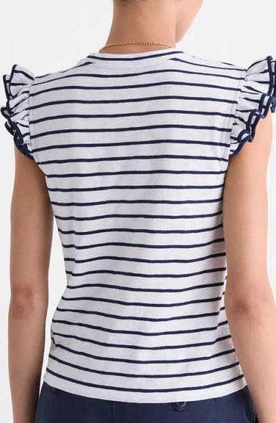 Vineyard Vines Flutter Stripe Knit Top In Blue