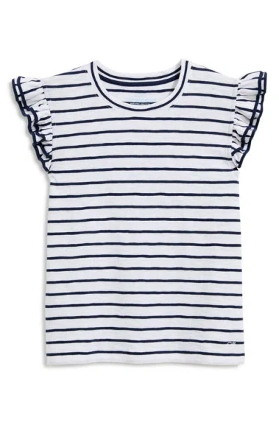 Vineyard Vines Flutter Stripe Knit Top In Blue