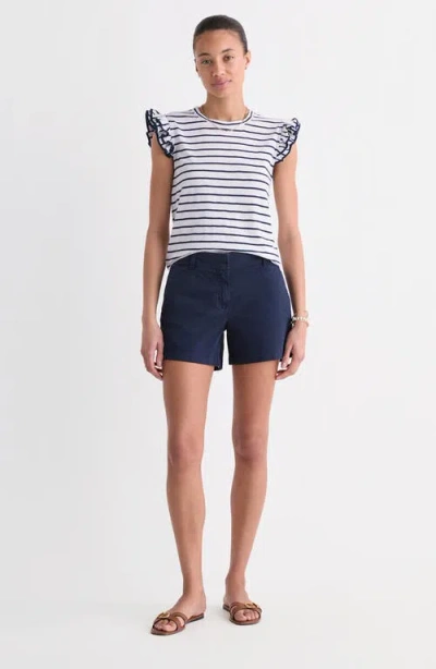 Vineyard Vines Flutter Stripe Knit Top In Blue