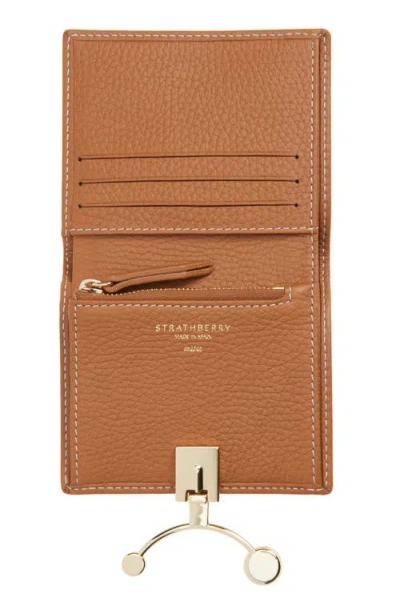 Strathberry Crescent Leather Bifold Wallet In Brown
