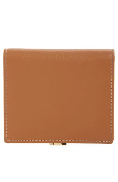Strathberry Crescent Leather Bifold Wallet In Brown