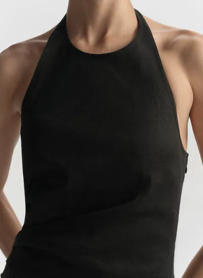 A.l.c . Sylvie Halter Neck Linen Blend Dress In Black