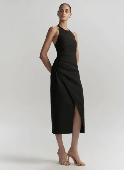 A.l.c . Sylvie Halter Neck Linen Blend Dress In Black