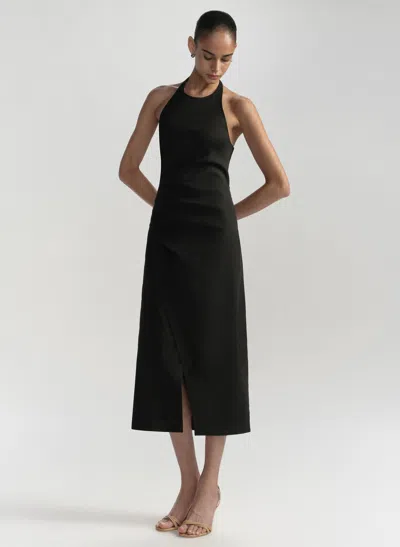 A.l.c . Sylvie Halter Neck Linen Blend Dress In Black