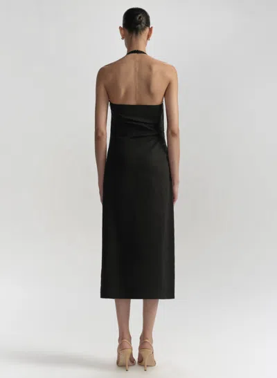 A.l.c . Sylvie Halter Neck Linen Blend Dress In Black