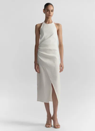 A.l.c . Sylvie Halter Neck Linen Blend Dress In White