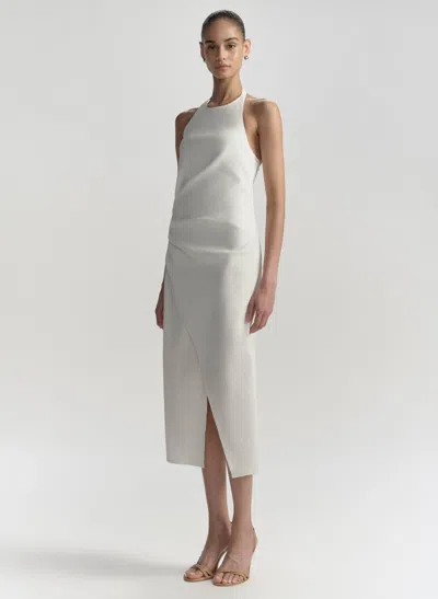 A.l.c . Sylvie Halter Neck Linen Blend Dress In White