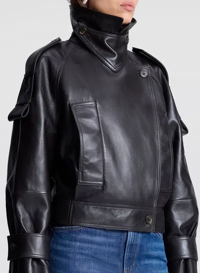 A.l.c Miles Leather Jacket In Black
