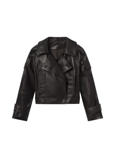 A.l.c Miles Leather Jacket In Black