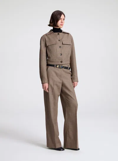 A.l.c Liam Wool Tailored Pant In Brown