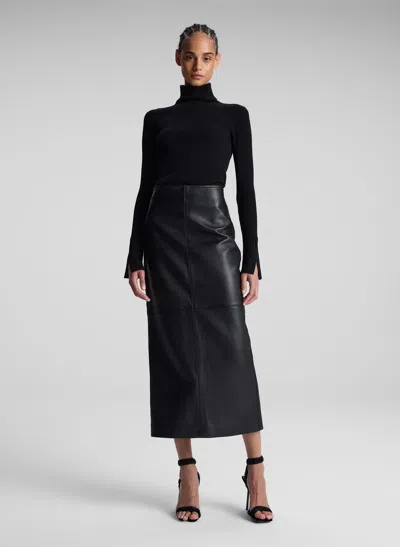 A.l.c A. L.c. Marta Leather Midi Skirt In Black