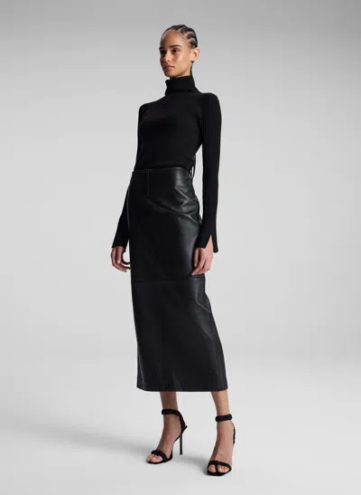 A.l.c A. L.c. Marta Leather Midi Skirt In Black