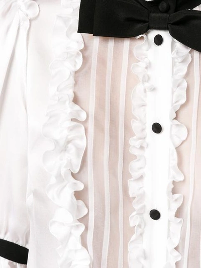 Shop Dolce & Gabbana Bluse Im Smoking-stil - Weiss In White