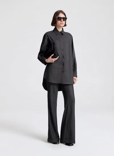 A.l.c Max Wool Marled Tailored Pant In Black