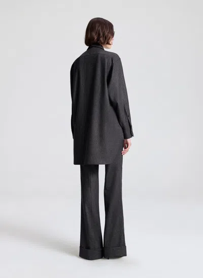 A.l.c Max Wool Marled Tailored Pant In Black