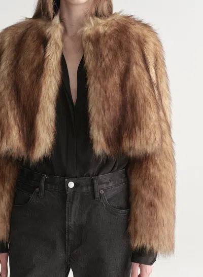 A.l.c A. L.c. Solange Faux Fur Cropped Coat In Blue