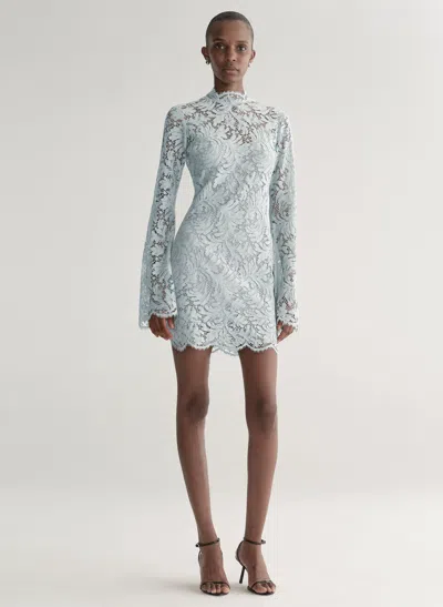 A.l.c . Eden Floral Lace Mock Neck Minidress In Blue