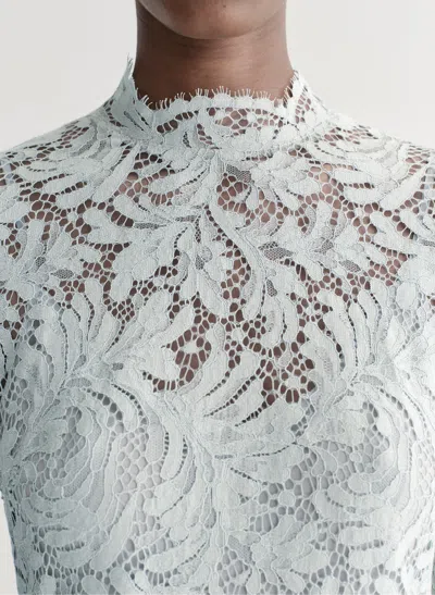 A.l.c . Eden Floral Lace Mock Neck Minidress In Blue