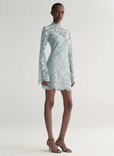 A.l.c . Eden Floral Lace Mock Neck Minidress In Blue