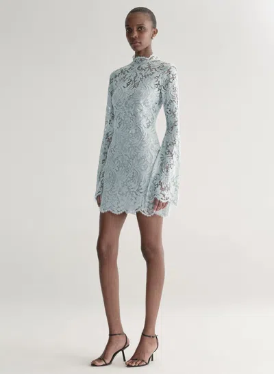A.l.c . Eden Floral Lace Mock Neck Minidress In Blue
