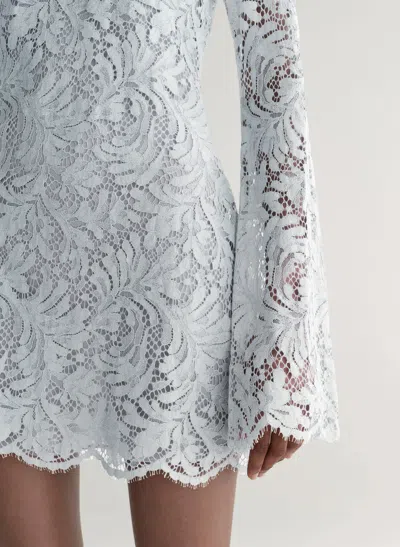 A.l.c . Eden Floral Lace Mock Neck Minidress In Blue