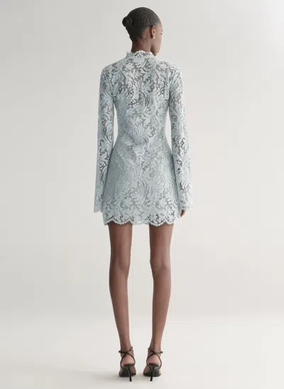A.l.c . Eden Floral Lace Mock Neck Minidress In Blue