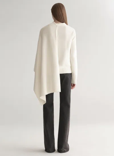 A.l.c Davin Draped Wool Sweater In Ivory In Multi