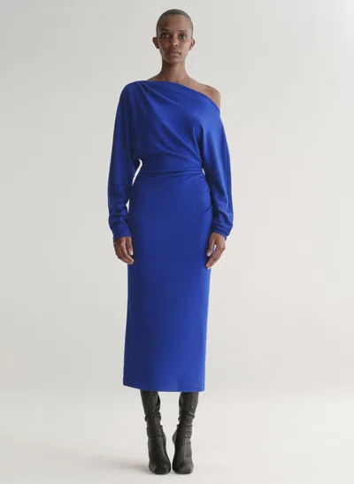 A.l.c . Sonny One-shoulder Long Sleeve Jersey Dress In Blue