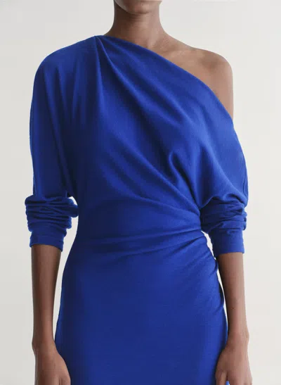 A.l.c . Sonny One-shoulder Long Sleeve Jersey Dress In Blue