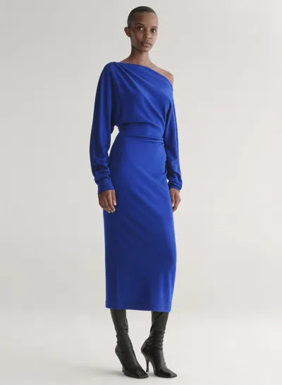 A.l.c . Sonny One-shoulder Long Sleeve Jersey Dress In Blue