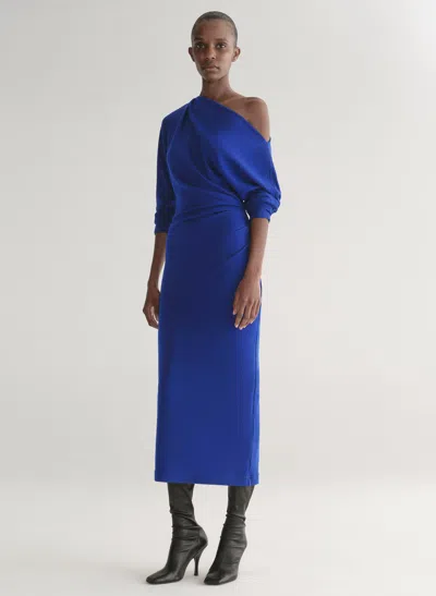 A.l.c . Sonny One-shoulder Long Sleeve Jersey Dress In Blue