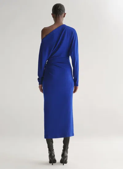 A.l.c . Sonny One-shoulder Long Sleeve Jersey Dress In Blue