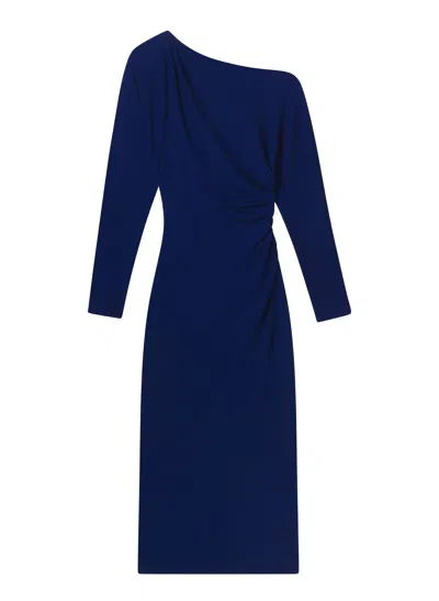 A.l.c . Sonny One-shoulder Long Sleeve Jersey Dress In Blue