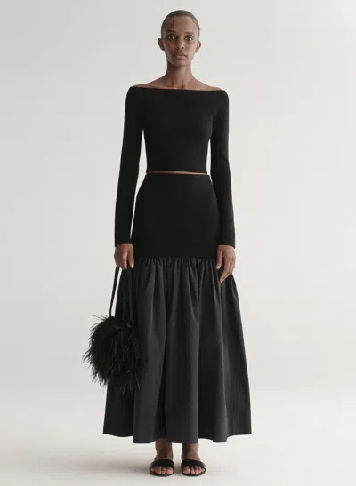 A.l.c . Cami Mixed Media Maxi Skirt In Black