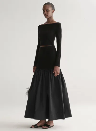 A.l.c . Cami Mixed Media Maxi Skirt In Black