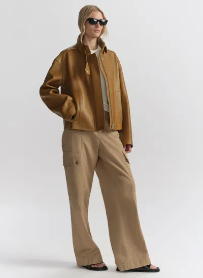 A.l.c Hudson Leather Jacket In Brown