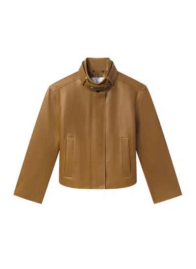 A.l.c Hudson Leather Jacket In Brown