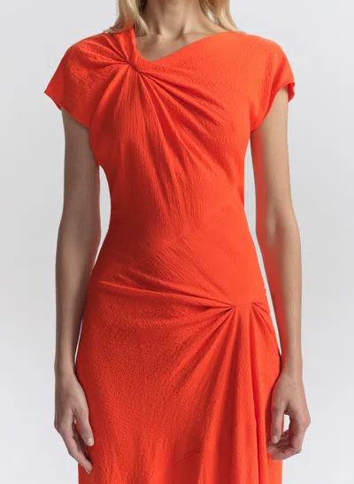 A.l.c Willa Textured Crepe Midi Dress In Persimmon In Orange