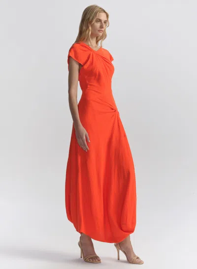 A.l.c Willa Textured Crepe Midi Dress In Persimmon In Orange