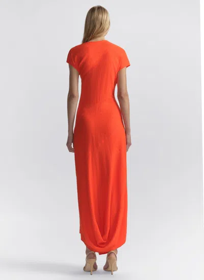A.l.c Willa Textured Crepe Midi Dress In Persimmon In Orange