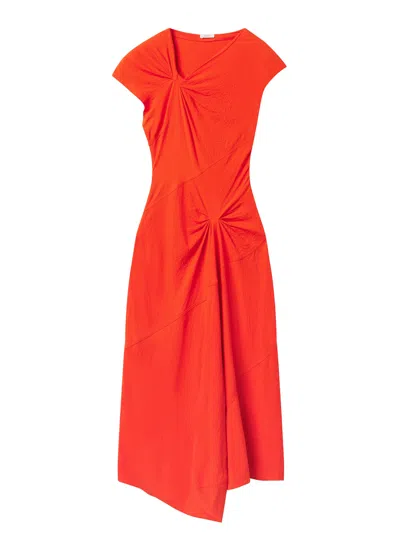 A.l.c Willa Textured Crepe Midi Dress In Persimmon In Orange