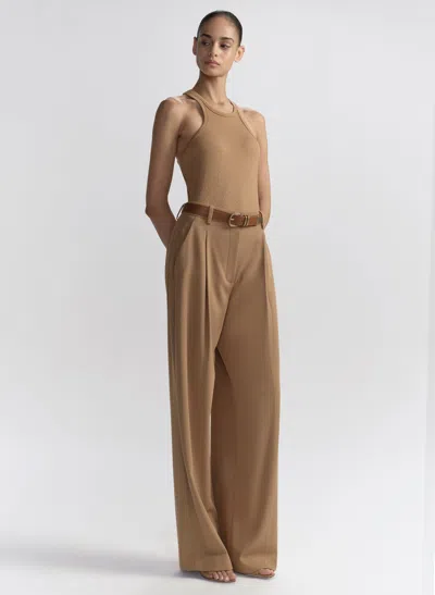 A.l.c Dean Racerback Rib Knit Tank In Brown