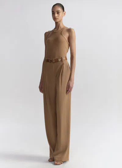 A.l.c Dean Racerback Rib Knit Tank In Brown