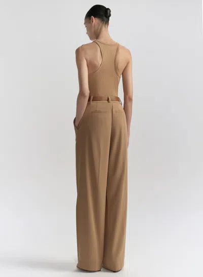 A.l.c Dean Racerback Rib Knit Tank In Brown