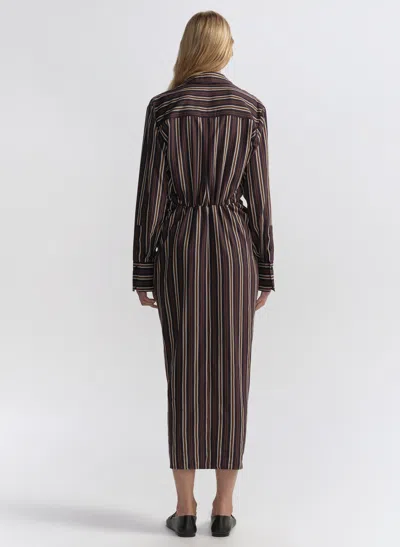 A.l.c Mila Striped Midi Shirtdress In Brown