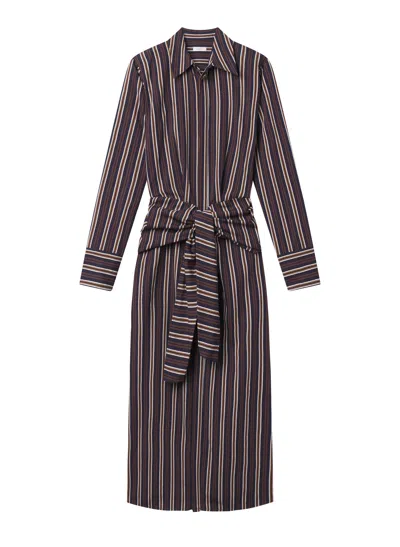 A.l.c Mila Striped Midi Shirtdress In Brown