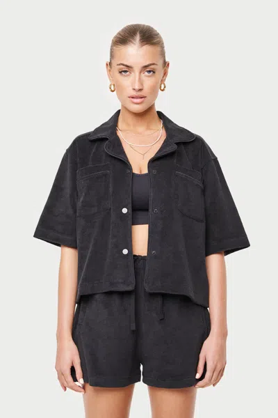 The Couture Club Heavyweight Towelled Resort Shirt - Black