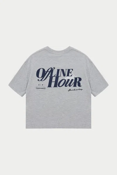 The Couture Club Offline Hour T-shirt - Grey Marl In Gray